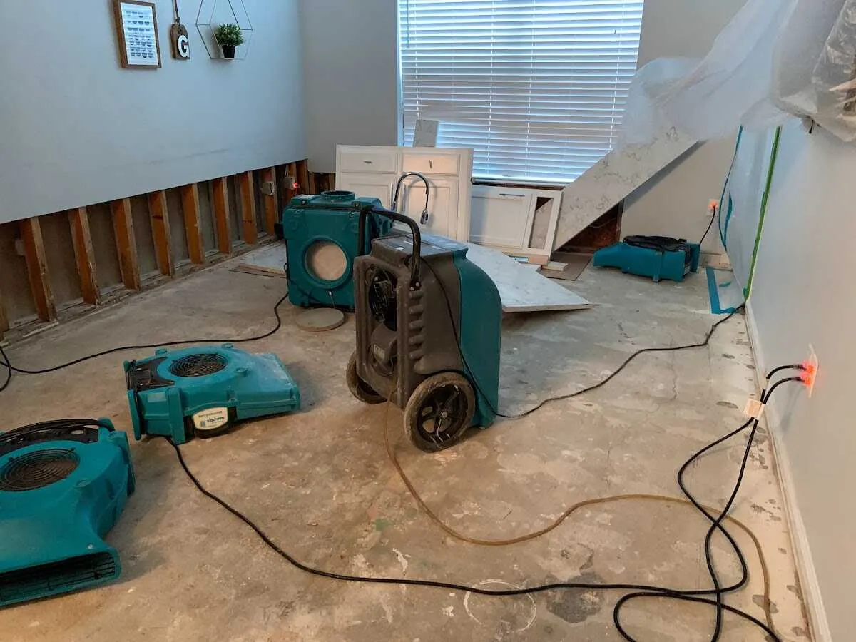 Dehumidifier in flood-cut room for Water Extraction & Removal in Moses Lake